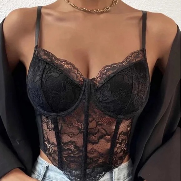 Luxe red corset crop top bralette - Picture 13 of 16